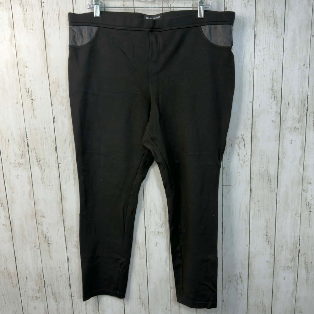 DKNY Jeans Women's Black Stretch Ponte Pull-on‎ Pants Size XXL